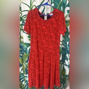 2X lularoe Elegant Red Floral Dress